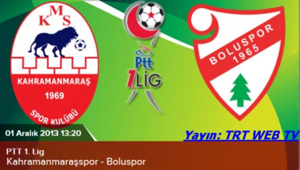 Kahramanmaraşspor - Boluspor Maçı TRT WEB TV'DE